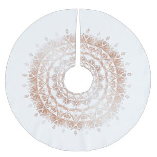 Roos Gold White Damask Mandala Kerstboom Rok