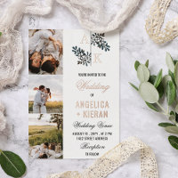 Roos Gold White Floral Monogram Foto's Wedding Foi