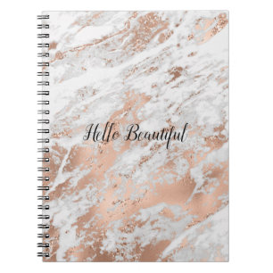  Roos Gold White Glitzy Marble Notitieboek