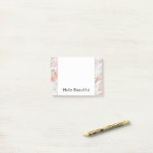  Roos Gold White Glitzy Marble Post-it® Notes (Op bureau)