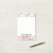 Roos Gold White Glitzy Marble Post-it® Notes (Op bureau)
