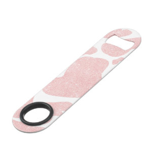 Roos Gold white Large Cow Spots Animal Print Speed Flessenopener
