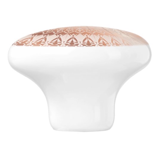 Roos Gold White Lotus Mandala Keramische Knop (Zijkant)