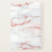 Roos Gold White Marble Aangepaste naam Planner (Achterkant)