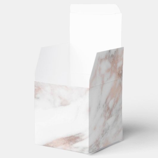 Roos Gold White Marble Elegant Moderne Sjabloon Bedankdoosjes (Geopend)