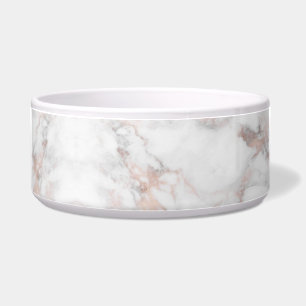 Roos Gold White Marble Sjabloon Elegant Trendy Voerbakje