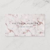 Roos Gold White - marmer Simple Typografie Visitekaartje (Voorkant)