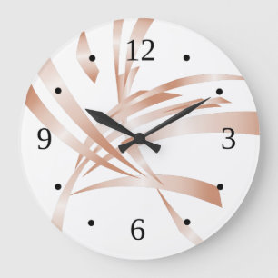 Roos Gold White Moderne Abstracte Art Grote Klok