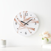 Roos Gold White Moderne Abstracte kunst Grote Klok (Huis)