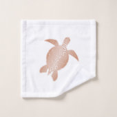 Roos Gold White Turtles Bad Handdoek (Wasdoekje)