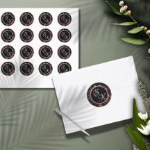 Roos Gold Wildflowers Boeket Monogram Sticker