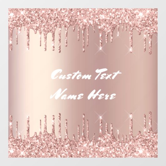 Roos Gold Window Cling Aangepaste tekstnaam Raamsticker (Vel)