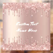 Roos Gold Window Cling Aangepaste tekstnaam Raamsticker (Vel 2)