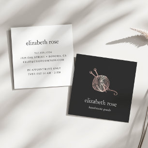 Roos Gold Yarn Gehaakte handgemaakte ambachtelij Vierkante Visitekaartje