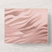 Roos Gold Zebra afdrukken All In One Uitnodiging (Achterkant)