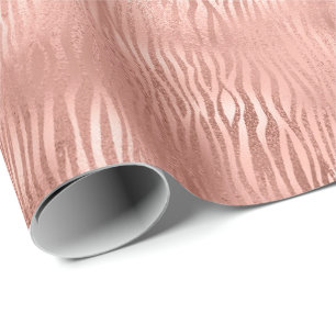 Roos Gold Zebra afdrukken Cadeaupapier