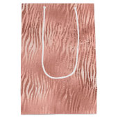 Roos Gold Zebra afdrukken Medium Cadeauzakje (Achterkant)
