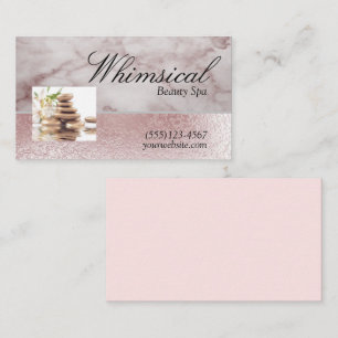 Roos Gold Zen Rocks Marble Design Beauty Spa Visitekaartje