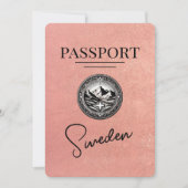 Roos Gold Zweden Paspoort Bewaar de datum Save The Date (Voorkant)