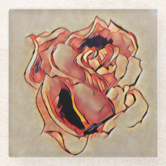 Roos Golden Glass Onderzetter Glazen Onderzetter