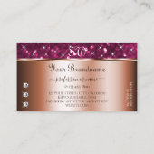 Roos Golden Pink Glitter Sparkle Diamonds Initiale Visitekaartje (Achterkant)