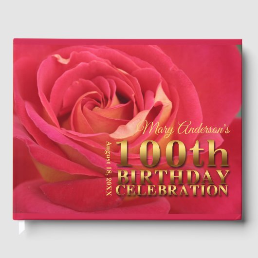 Roos Goud 100ste Verjaardag Naam HCGB Gastenboek (Voorkant)