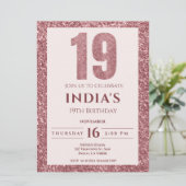 roos goud 19e verjaardag kaart (Staand voorkant)