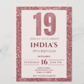 roos goud 19e verjaardag kaart (Voorkant / Achterkant)