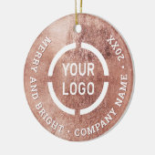 Roos goud aangepaste zakelijke ornamenten met logo (Links)