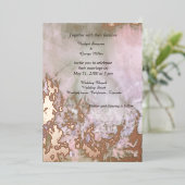 roos goud abstract romantisch bruiloft echt folie uitnodiging (Staand Voorkant)