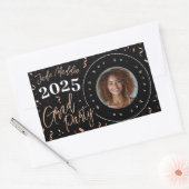 Roos Goud Afstuderen Foto Confetti Design Sticker (Envelop)