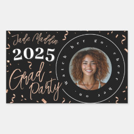 Roos Goud Afstuderen Foto Confetti Design Sticker