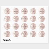 Roos Goud Afstuderen Modern Bedankt Script Hart Ronde Sticker (Vel)