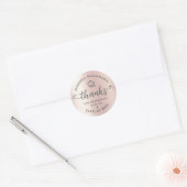 Roos Goud Afstuderen Modern Bedankt Script Hart Ronde Sticker (Envelop)