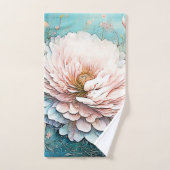 Roos Goud Blauwgroen Bloom Art Bad Handdoek (Handdoek)