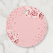 Roos Goud Bloemen Glitter 30e Verjaardag Script Bedankjes Labels (Achterkant)