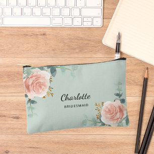 Roos Goud Bloemen Salie Groen Bruidsmeisje Etui