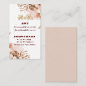 Roos Goud Bloemen Walima Islamitische bruiloft Informatiekaartje (Voorkant / Achterkant)