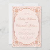 Roos Goud Blush Roze Script Bruiloft Kaart (Voorkant)