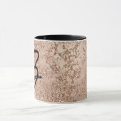 Roos Goud Blush Roze Sparkle Crackle Monogrammed Mok (Midden)