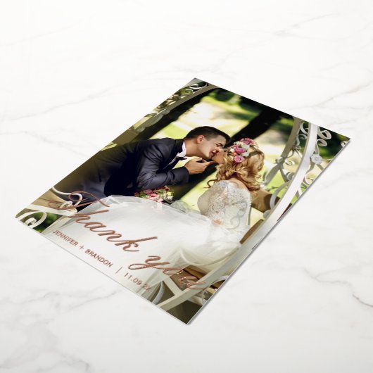 Roos goud dank je creditcard Weddenschap folie Folie Feestdagenkaart (Gedraaid)