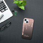Roos goud druppelt koperen ombre naam girly Case-Mate iPhone case