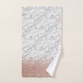 Roos Goud Echt Marmer Glitter Glam Trendy Bad Handdoek (Handdoek)