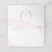 Roos goud eenvoudige botanische monogram bruiloft (Buitenkant ongevouwen)