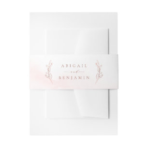 Roos goud Eenvoudige elegantie botanische baardbru Uitnodigingen Wikkel