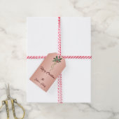 Roos Goud Effect Mistletoe Custom Naam Xmas Cadeaulabel (Met Touw)