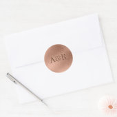 Roos Goud effect Sticker monogram, (Envelop)