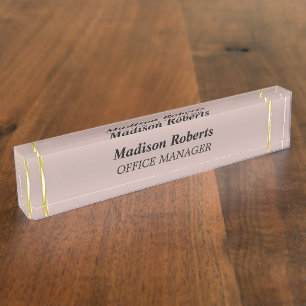 Roos-goud, elegant modern professioneel naambordje