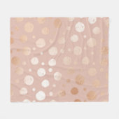 Roos-goud- en beige stippen fleece deken (Voorkant (Horizontaal))