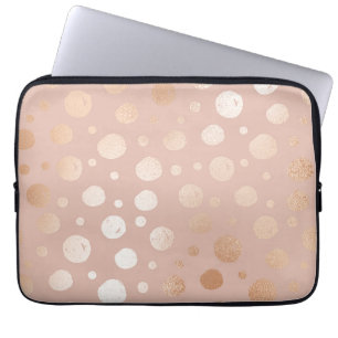Roos-goud- en beige stippen laptop sleeve